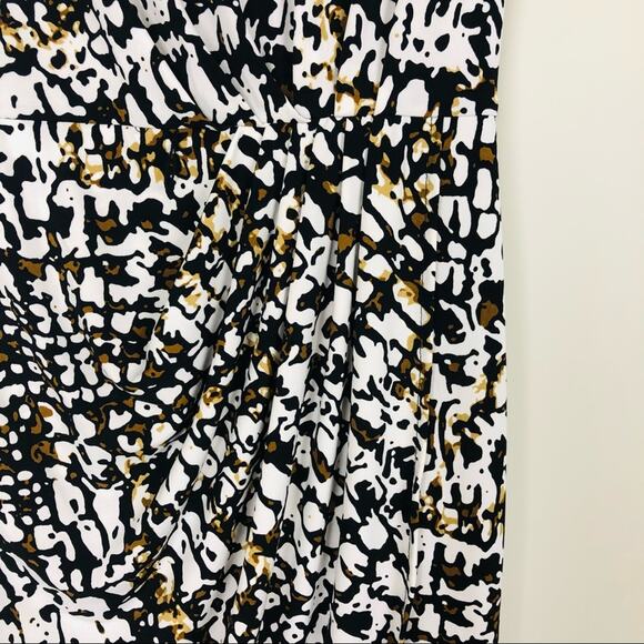 Calvin Klein white black abstract faux wrap dress - Picture 6 of 10